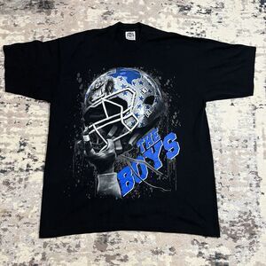 Vintage Dallas Cowboys Black T Shirt Mens 2XL The Boys Pro 5 Graphic Helmet NFL